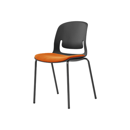 Palette Steel 4 - Leg Chair Black No Black Fabric