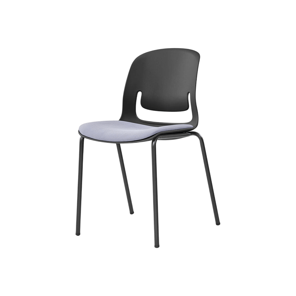 Palette Steel 4 - Leg Chair Black No Black Fabric
