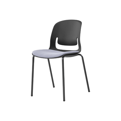 Palette Steel 4 - Leg Chair Black No Black Fabric