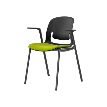 Palette Steel 4 - Leg Chair Black No Black Fabric