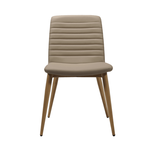 Pixel Padded 4 Leg Chair Brown Timber Look Metal Grey FXHouse Charcoal Fabric