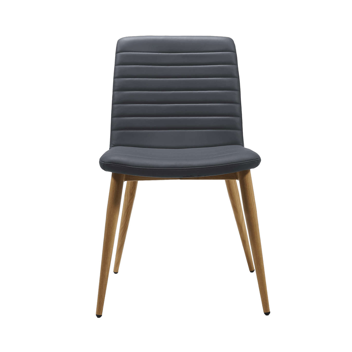 Pixel Padded 4 Leg Chair Brown Timber Look Metal Grey FXHouse Charcoal Fabric
