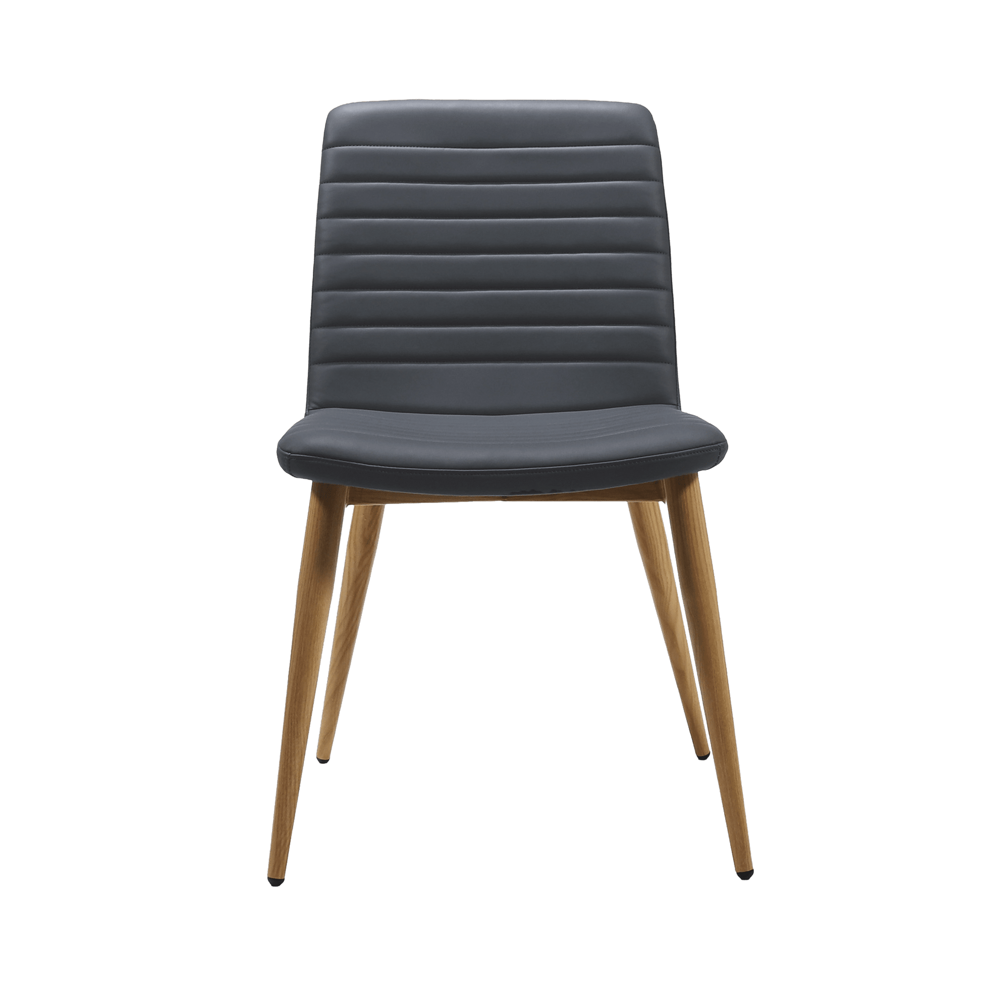 Pixel Padded 4 Leg Chair Brown Timber Look Metal Grey FXHouse Charcoal Fabric