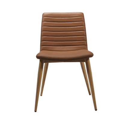 Pixel Padded 4 Leg Chair Brown Timber Look Metal Grey FXHouse Charcoal Fabric