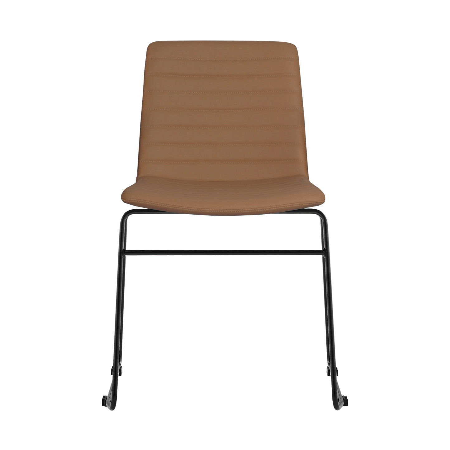 Pixel Sled Base Meeting Chair Amber PU Black - Office Furniture Company
