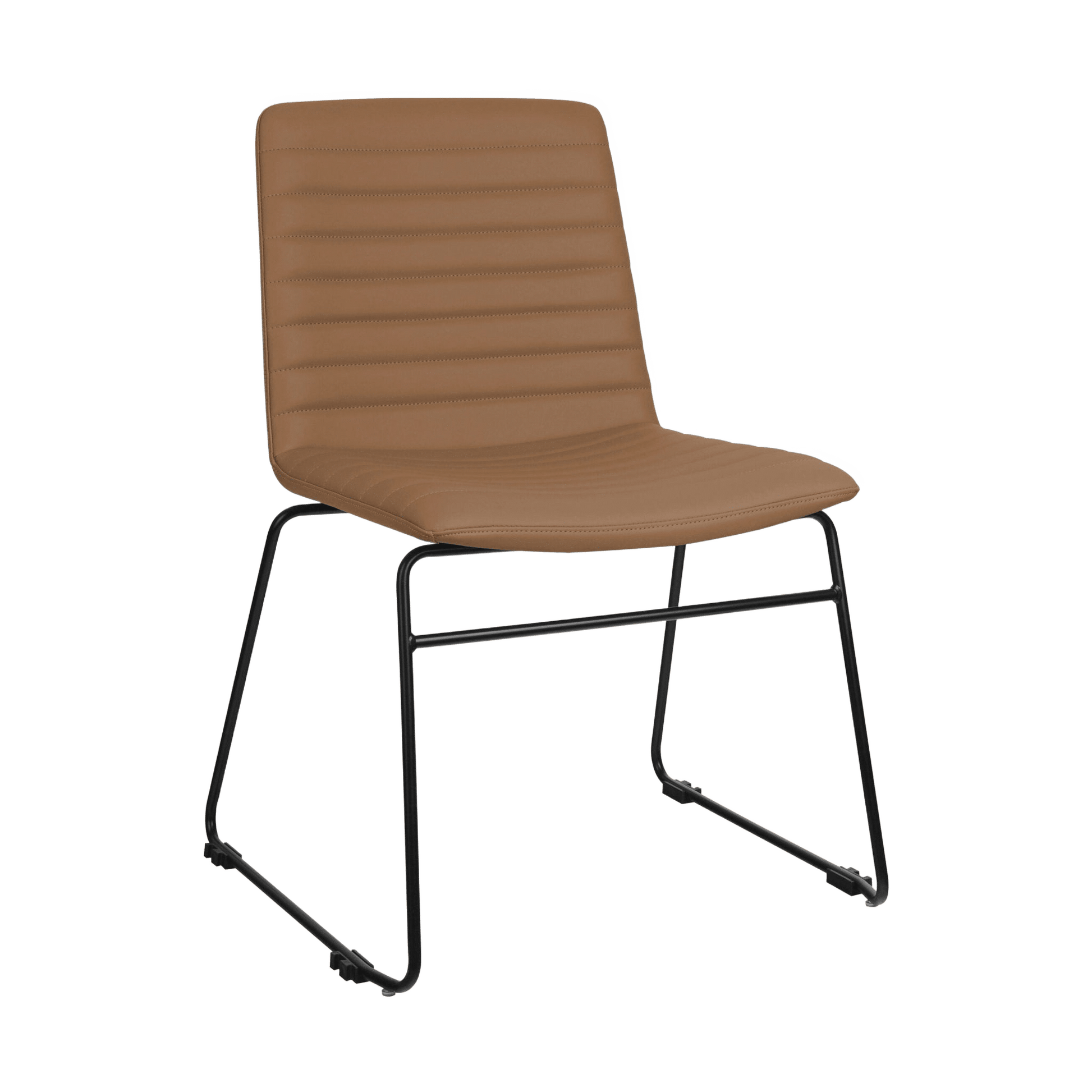 Pixel Sled Base Meeting Chair Amber PU Black - Office Furniture Company