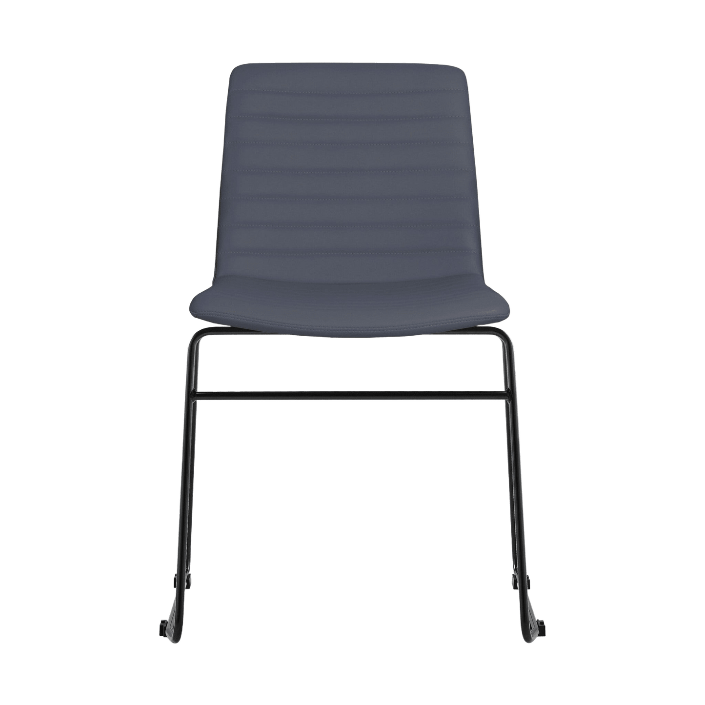 Pixel Sled Base Meeting Chair Amber PU Black - Office Furniture Company