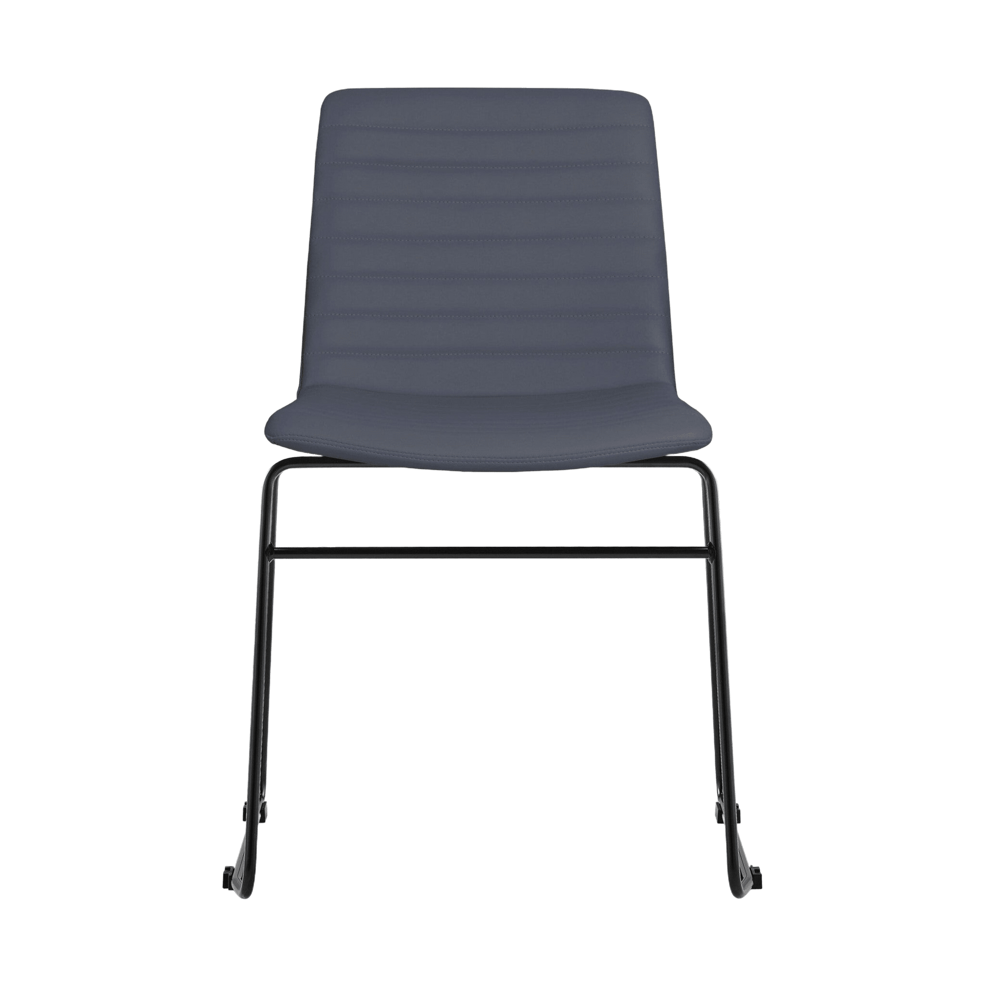 Pixel Sled Base Meeting Chair Amber PU Black - Office Furniture Company