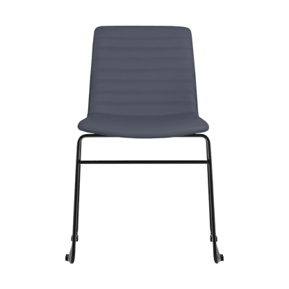 Pixel Sled Base Meeting Chair Amber PU Black - Office Furniture Company