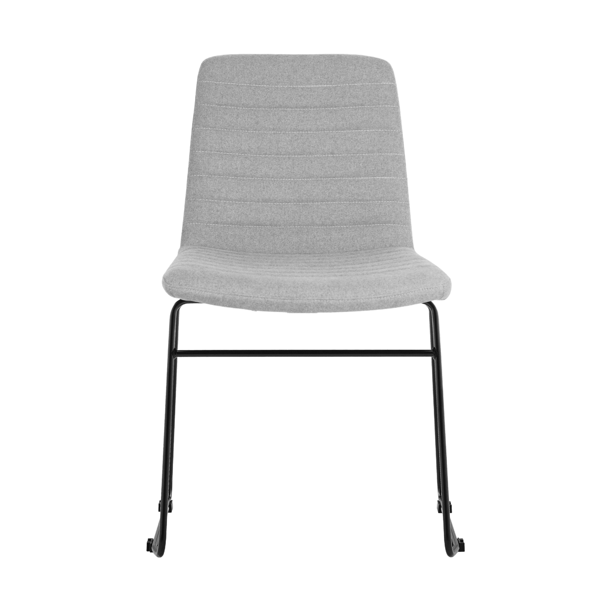 Pixel Sled Base Meeting Chair Light Grey Fabric Black - Office Furniture Company