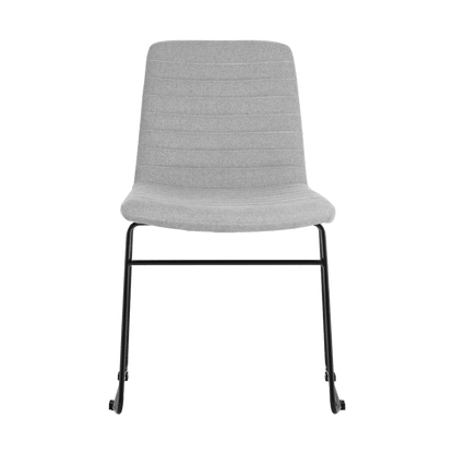 Pixel Sled Base Meeting Chair Light Grey Fabric Black - Office Furniture Company