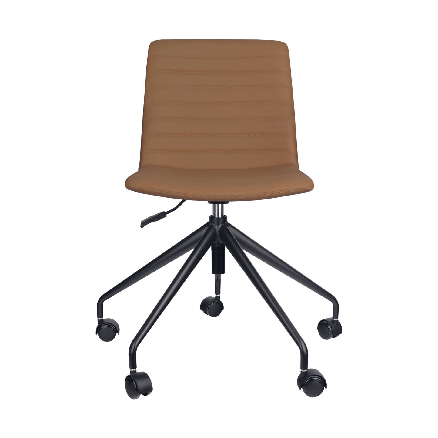 Pixel Swivel 5 Star Base Chair Amber PU Black No Arms - Office Furniture Company