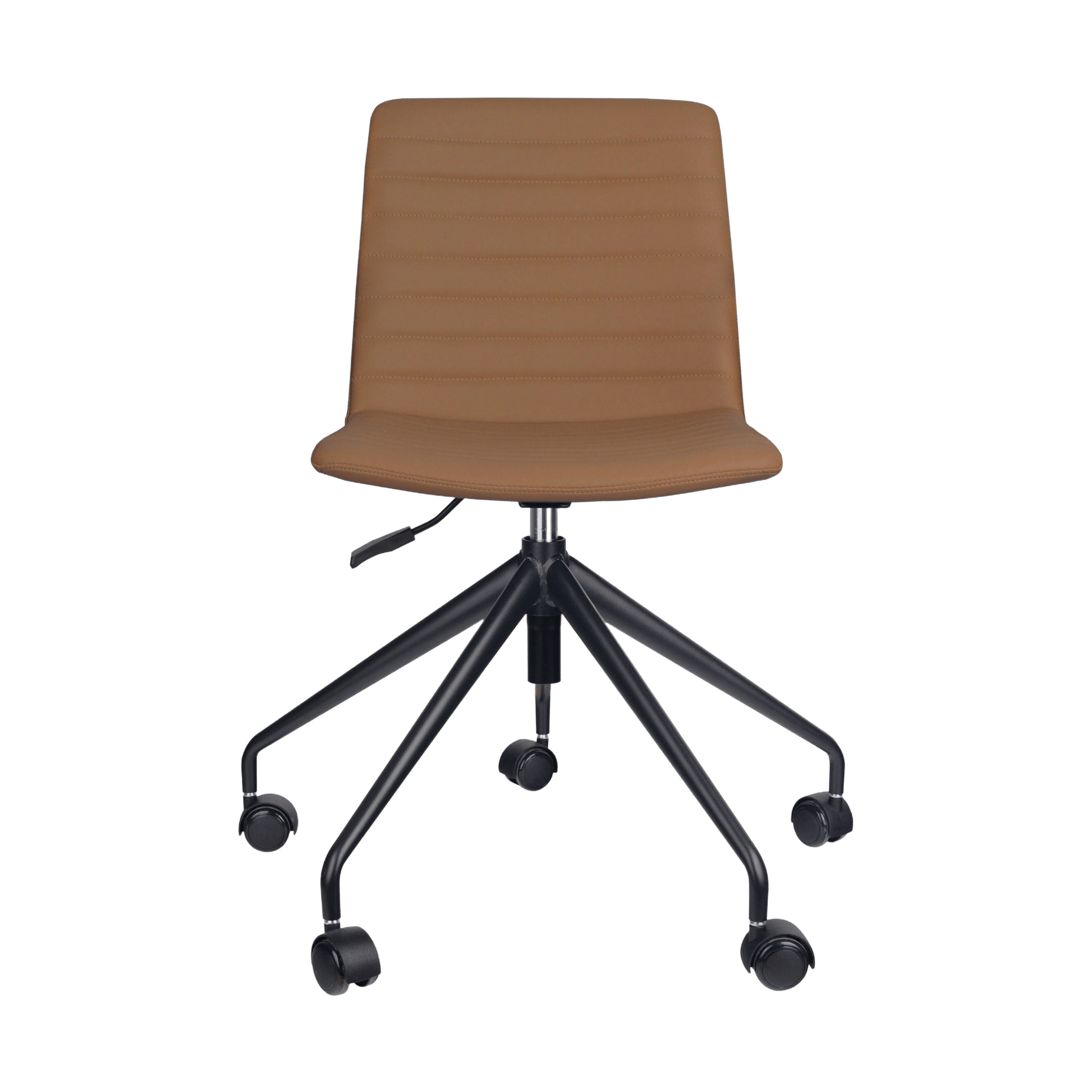 Pixel Swivel 5 Star Base Chair Amber PU Black No Arms - Office Furniture Company