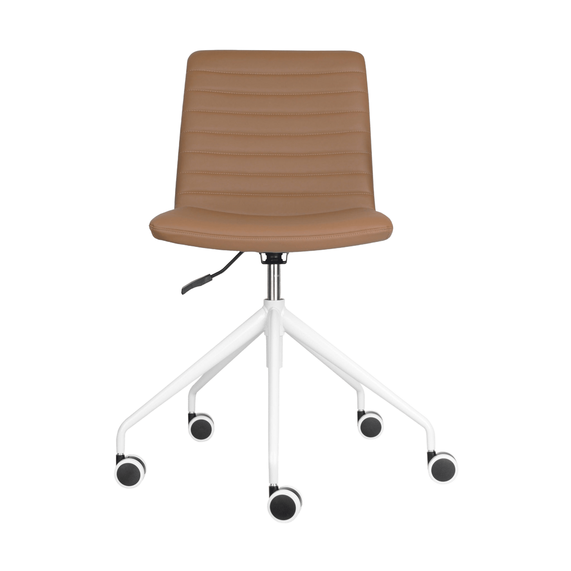 Pixel Swivel 5 Star Base Chair Amber PU White No Arms - Office Furniture Company