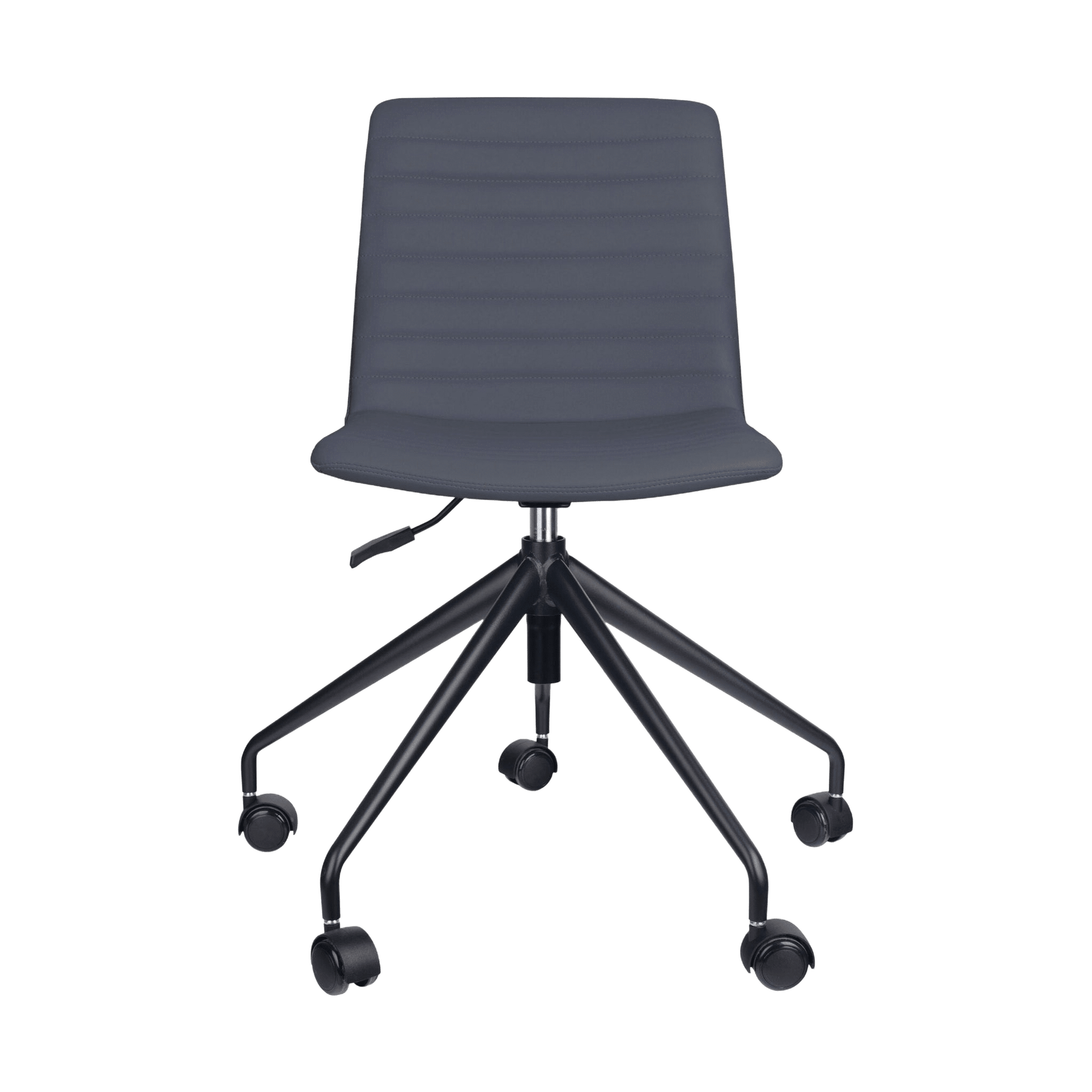 Pixel Swivel 5 Star Base Chair French Navy PU Black No Arms - Office Furniture Company