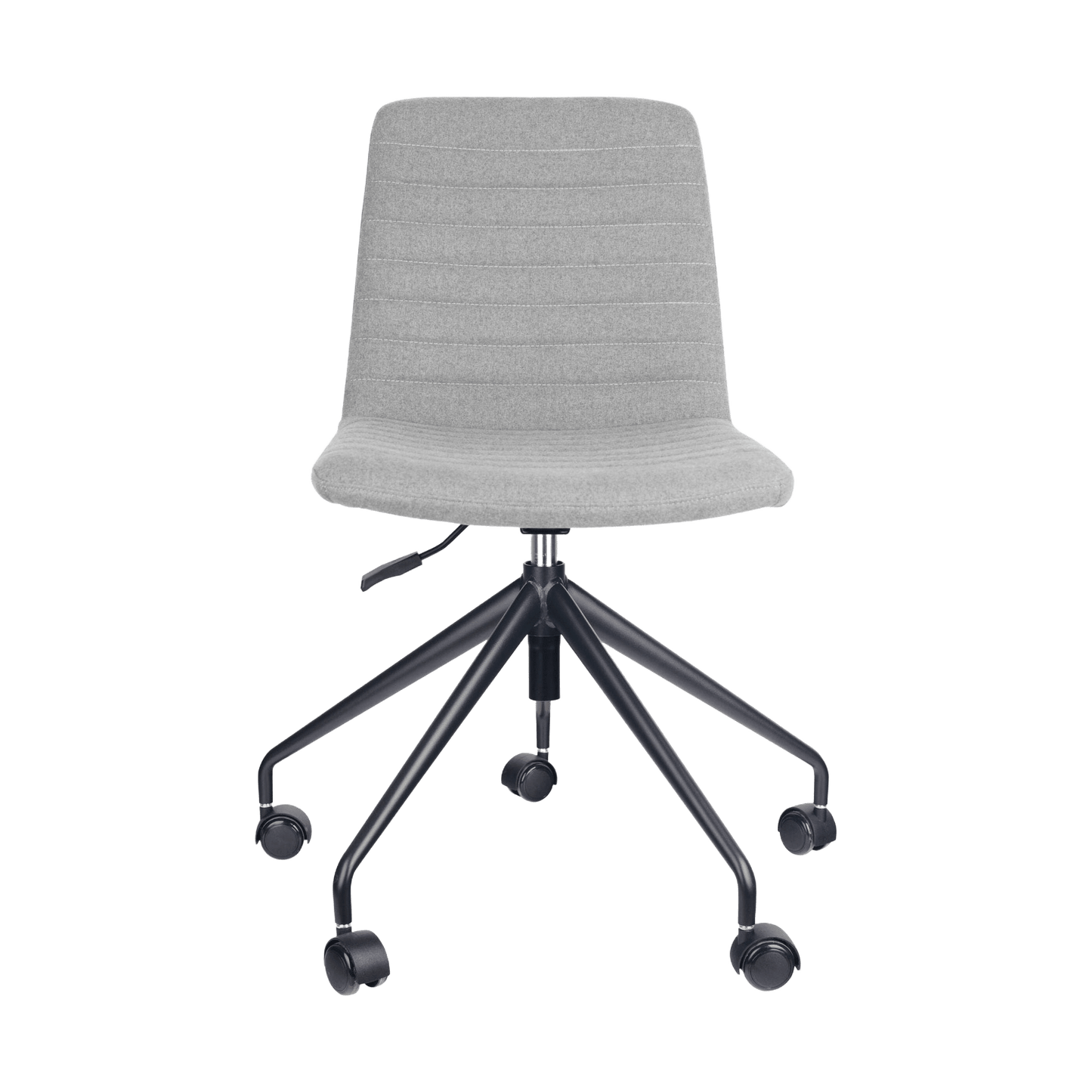 Pixel Swivel 5 Star Base Chair Light Grey Fabric Black No Arms - Office Furniture Company