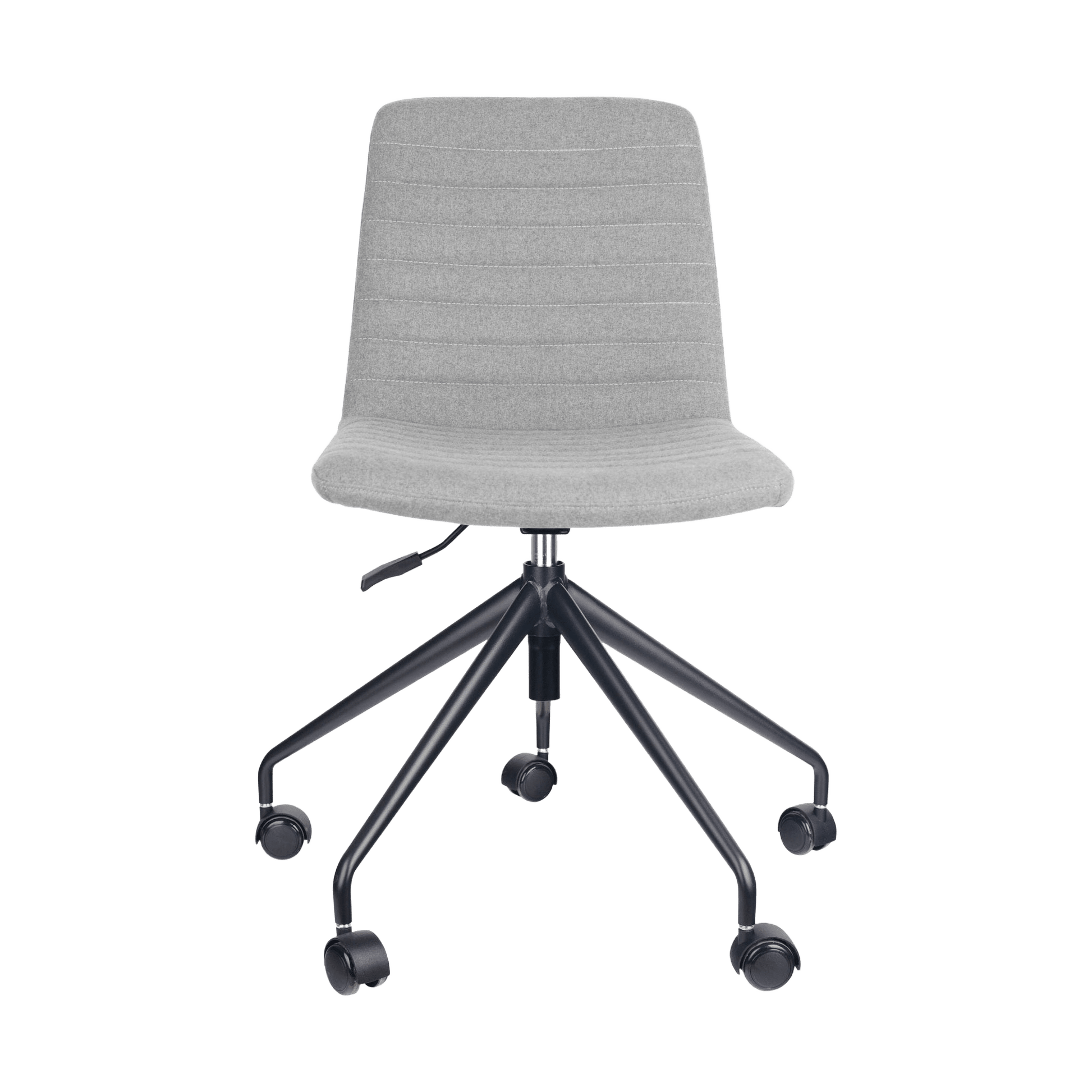 Pixel Swivel 5 Star Base Chair Light Grey Fabric Black No Arms - Office Furniture Company