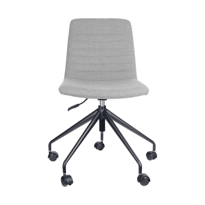 Pixel Swivel 5 Star Base Chair Light Grey Fabric Black No Arms - Office Furniture Company