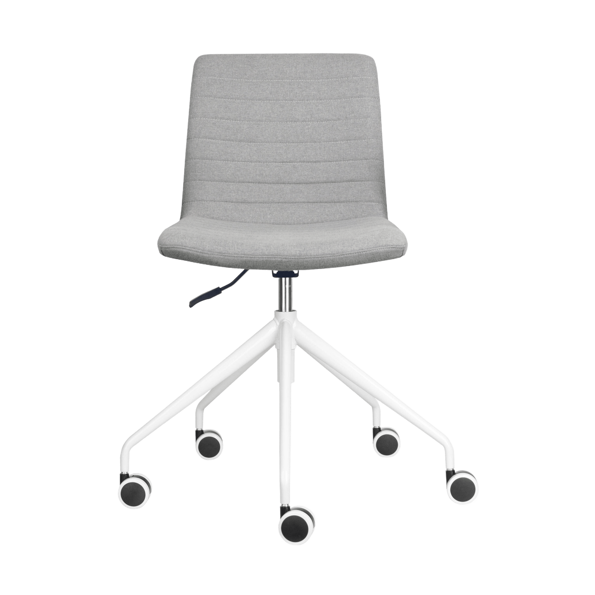 Pixel Swivel 5 Star Base Chair Light Grey Fabric White No Arms - Office Furniture Company