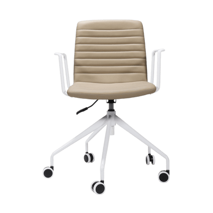 Pixel Swivel 5 Star Base Chair Grey FXHouse Light Grey White Metal Base Fixed Arms