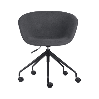 Pixel Tub Chair on Casters Black Powdercoat Grey FXHouse Charcoal Fabric