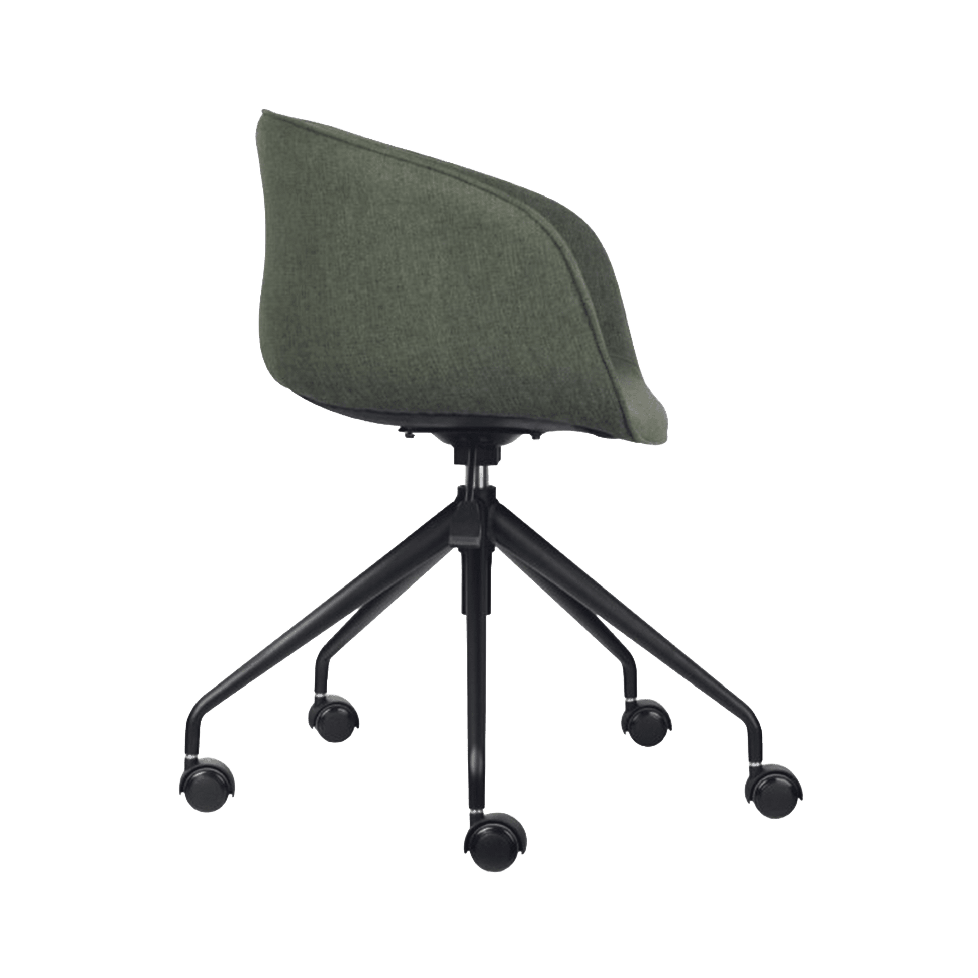 Pixel Tub Chair on Casters Black Powdercoat Grey FXHouse Charcoal Fabric