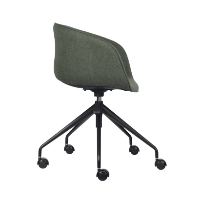 Pixel Tub Chair on Casters Black Powdercoat Grey FXHouse Charcoal Fabric