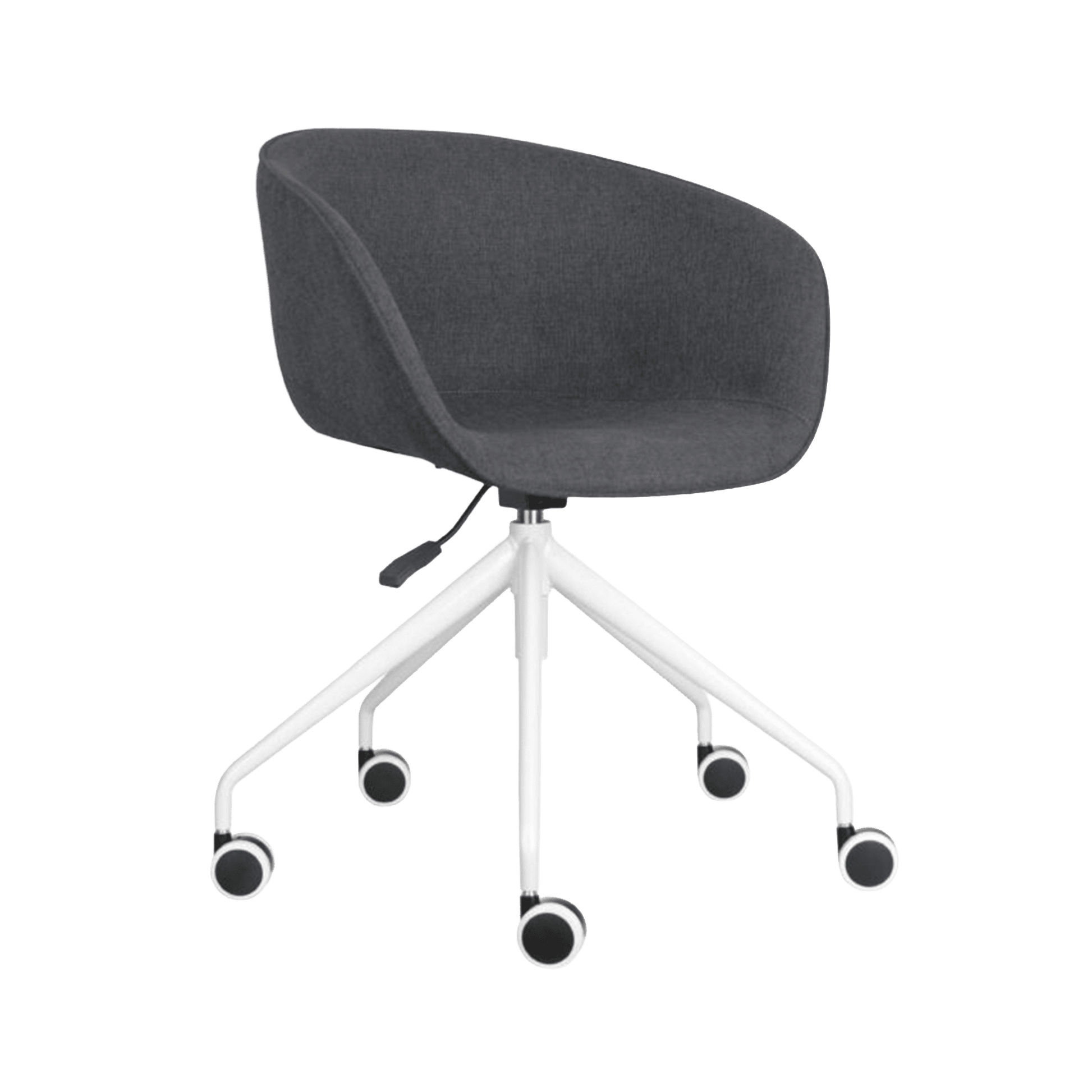 Pixel Tub Chair on Casters Black Powdercoat Grey FXHouse Charcoal Fabric