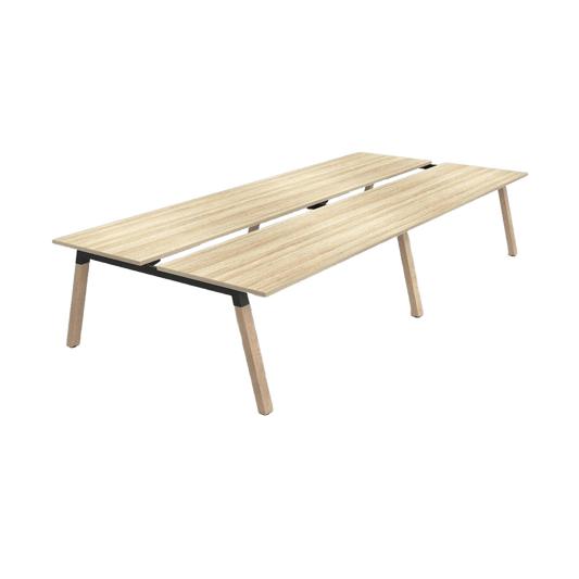 Plantation 4 Person Double Sided Desk 1200 X 600 new - oak - melamine - Office Furniture Company
