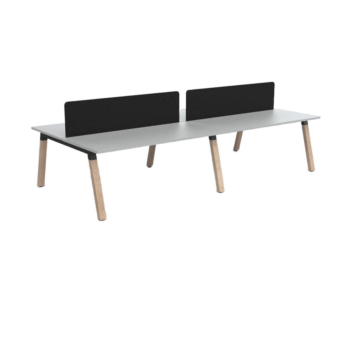Plantation 4 Person Double Sided Desk with Radius Screens - 3