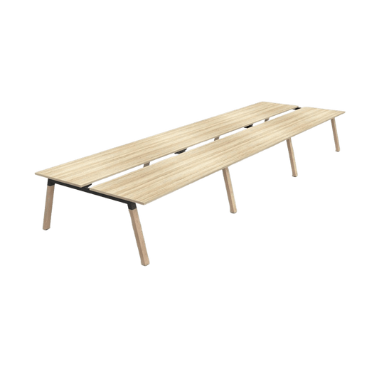 Plantation 6 Person Double Sided Desk 1600 X 600 new - oak - melamine - Office Furniture Company