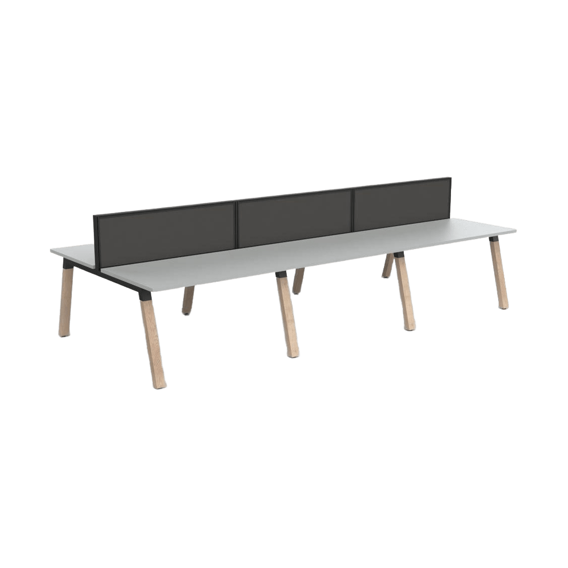 Plantation 6 Person Double Sided Desk with Studio 50 Screens