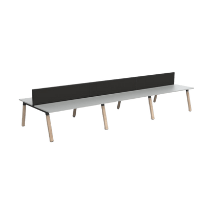 Plantation 6 Person Double Sided Desk with Studio 50 Screens