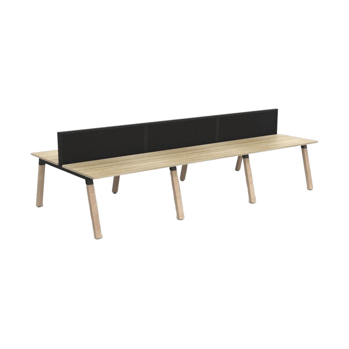 Plantation 6 Person Double Sided Desk with Studio 50 Screens