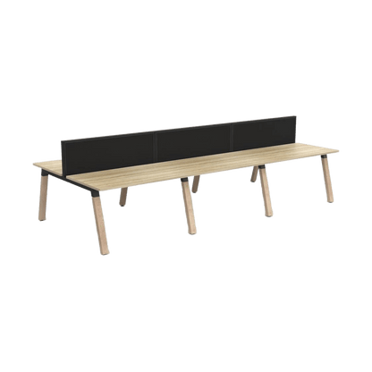 Plantation 6 Person Double Sided Desk with Studio 50 Screens