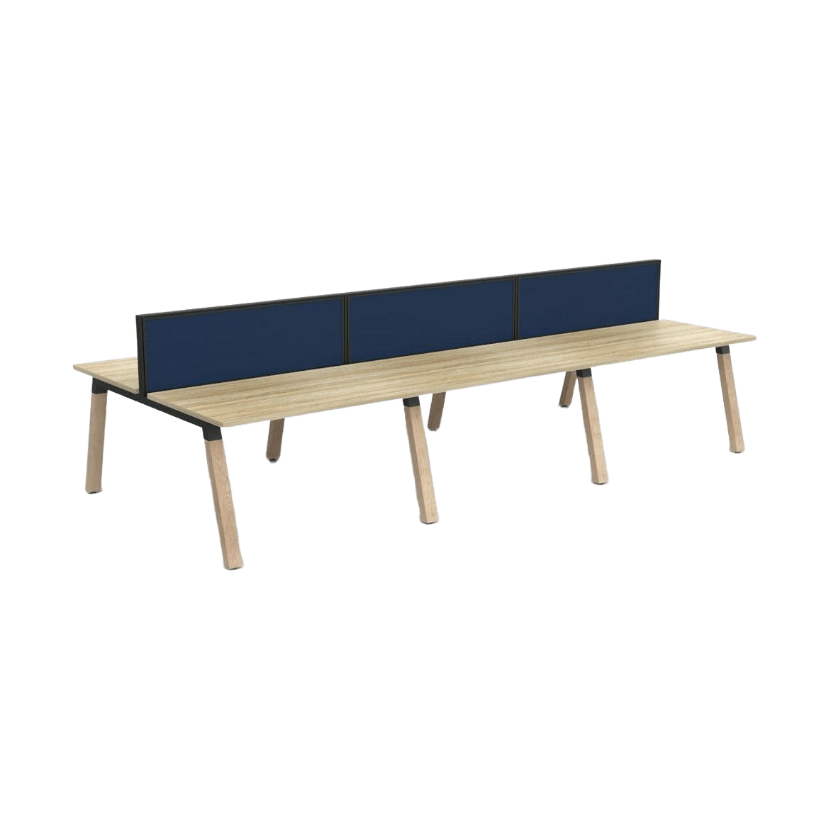 Plantation 6 Person Double Sided Desk with Studio 50 Screens