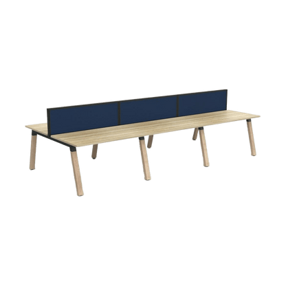 Plantation 6 Person Double Sided Desk with Studio 50 Screens