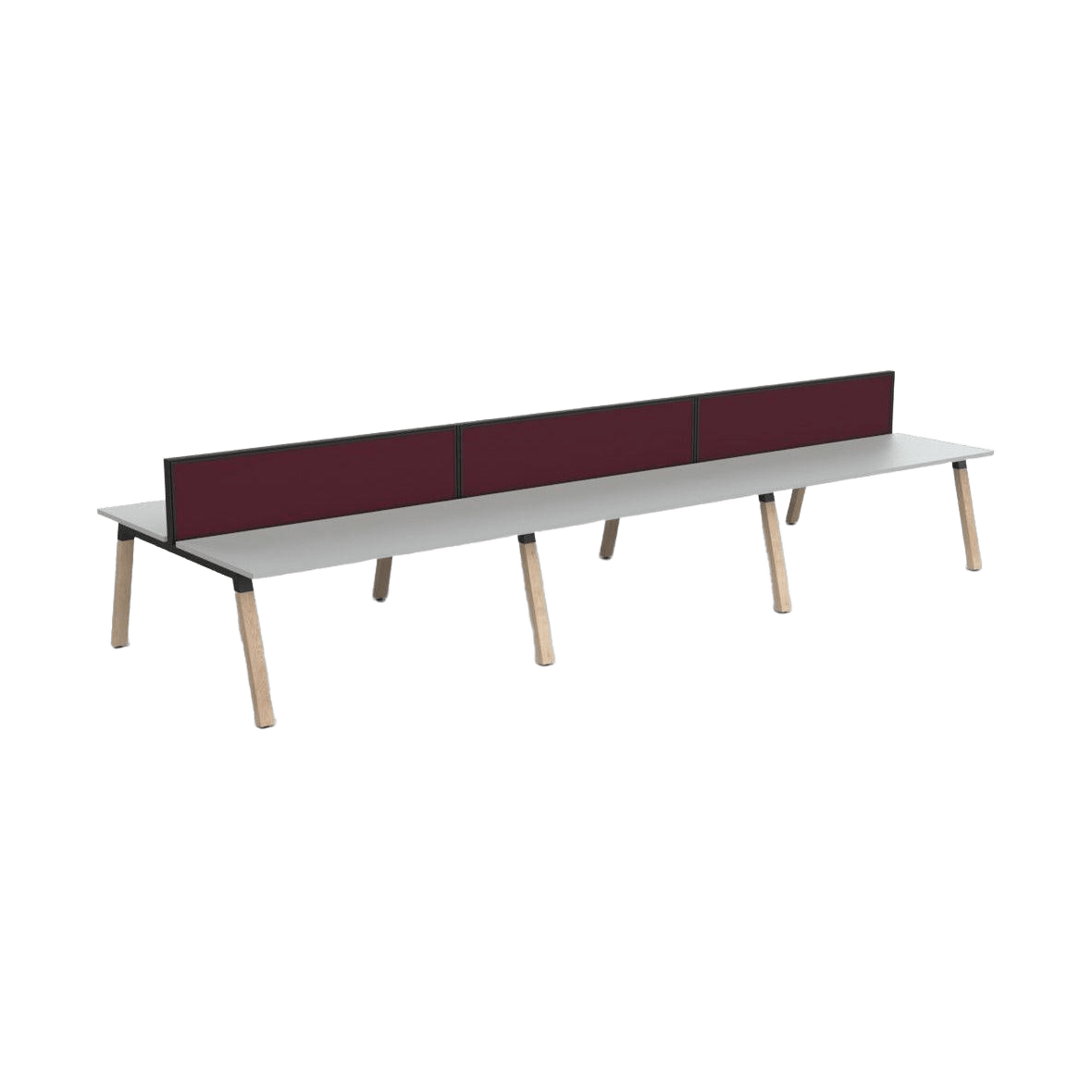 Plantation 6 Person Double Sided Desk with Studio 50 Screens