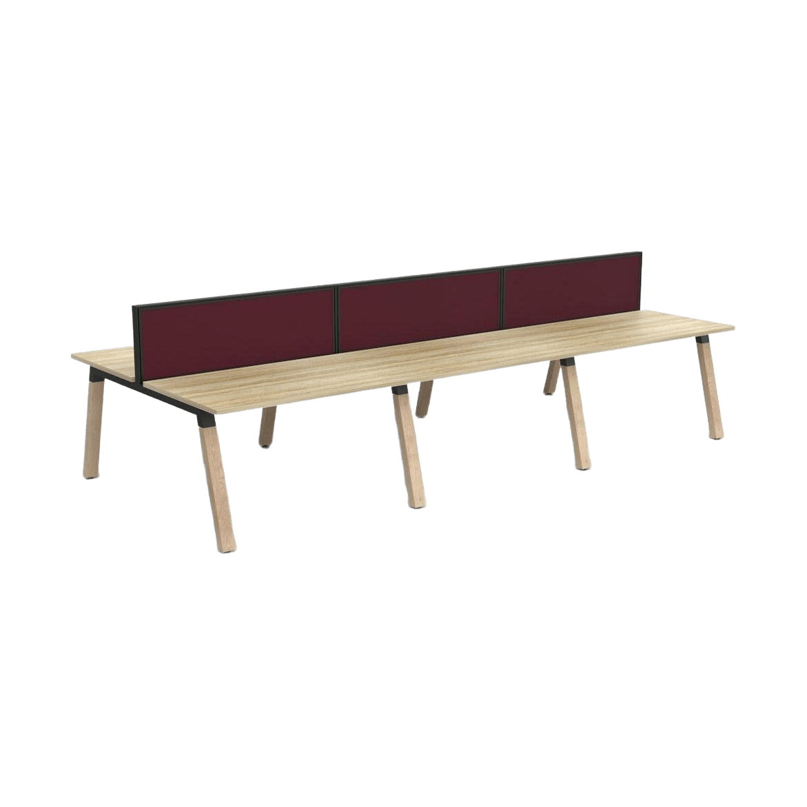 Plantation 6 Person Double Sided Desk with Studio 50 Screens