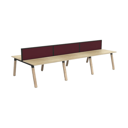 Plantation 6 Person Double Sided Desk with Studio 50 Screens