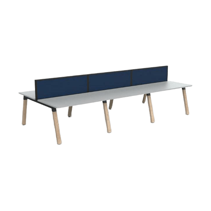 Plantation 6 Person Double Sided Desk with Studio 50 Screens