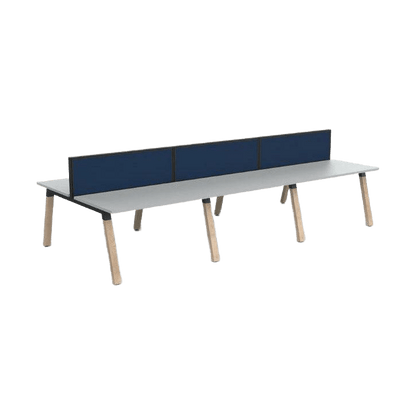 Plantation 6 Person Double Sided Desk with Studio 50 Screens