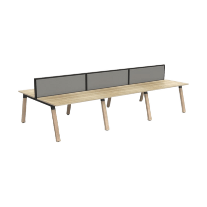 Plantation 6 Person Double Sided Desk with Studio 50 Screens