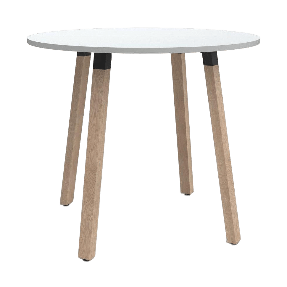 Plantation Bar Leaner 900mm Round white - melamine - Office Furniture Company