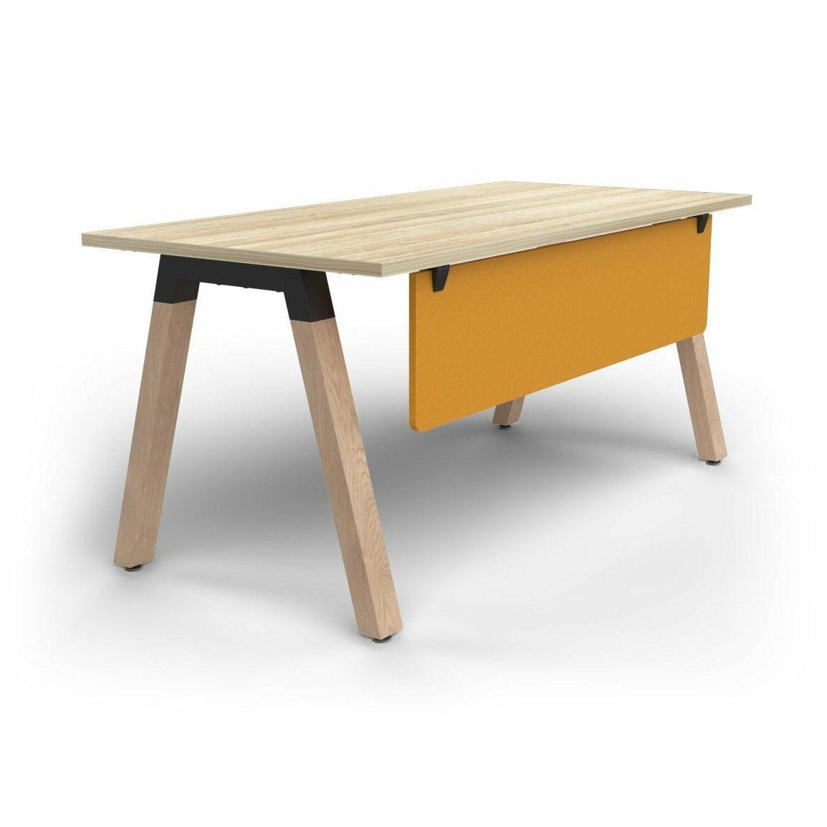 Plantation Single Office Desk with Modesty 1500 X 750 new - oak - melamine smart - yellow - Office Furniture Company