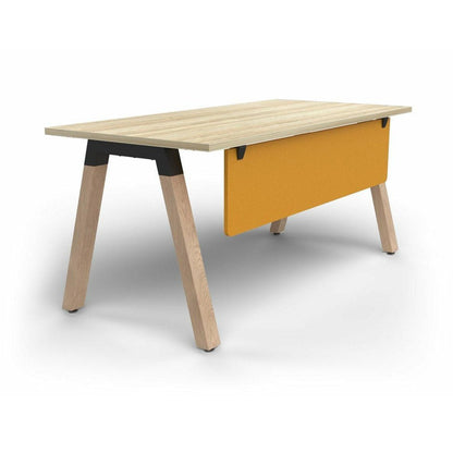 Plantation Single Office Desk with Modesty 1500 X 750 new - oak - melamine smart - yellow - Office Furniture Company