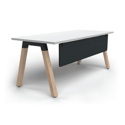 Plantation Single Office Desk with Modesty 1500 X 750 white - melamine smoke - grey - Office Furniture Company