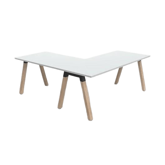 Plantation Single Sided Office Desk with Return 1500 X 750 New Oak Melamine - Office Furniture Company