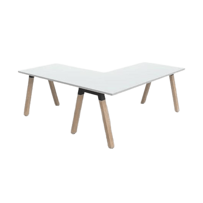 Plantation Single Sided Office Desk with Return 1500 X 750 New Oak Melamine - Office Furniture Company