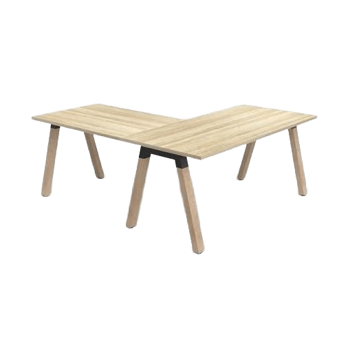 Plantation Single Sided Office Desk with Return 1500 X 750 New Oak Melamine - Office Furniture Company